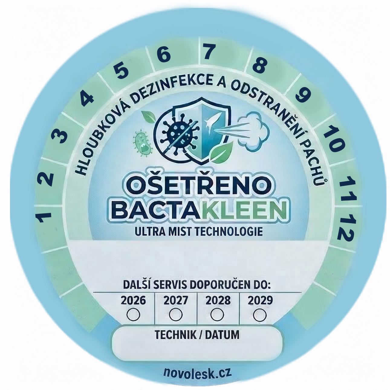 Nálepka s vyznačením dalšího servisu